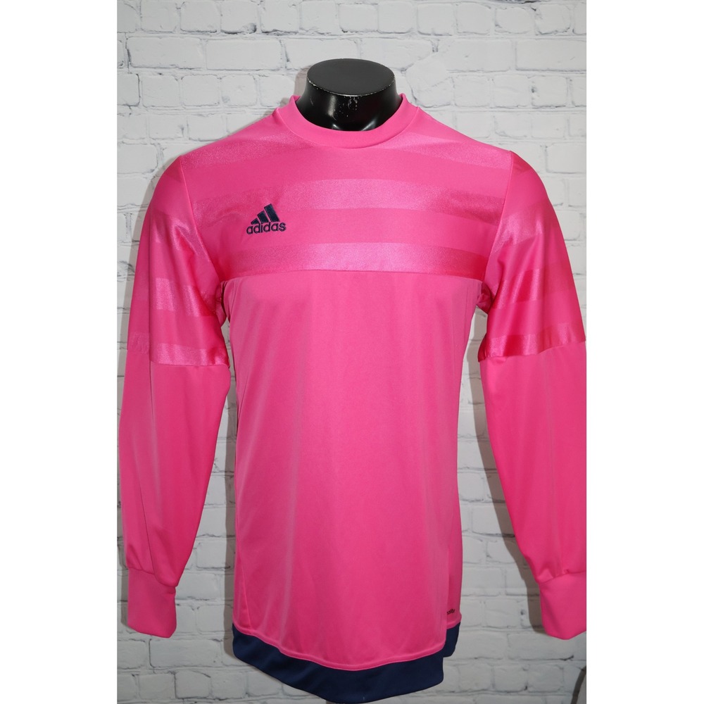 Adidas Goalkeeper Jersey Mens Large Pink Padded Elbows Climalite Soccer